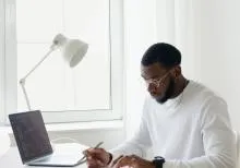 A man working at his desk