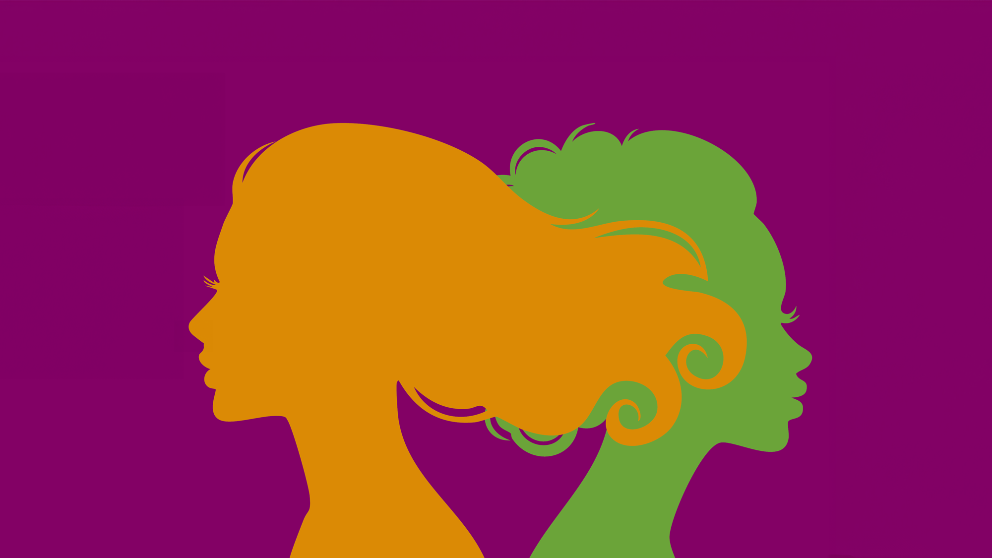 An illustration of the silhouettes of two women