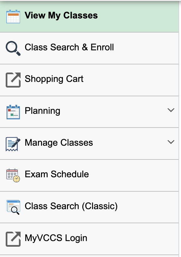 Class search in SIS