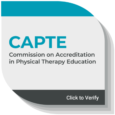 Accredited by CAPTE (Commission on Accreditation in Physical Therapy Education). Click to verify.