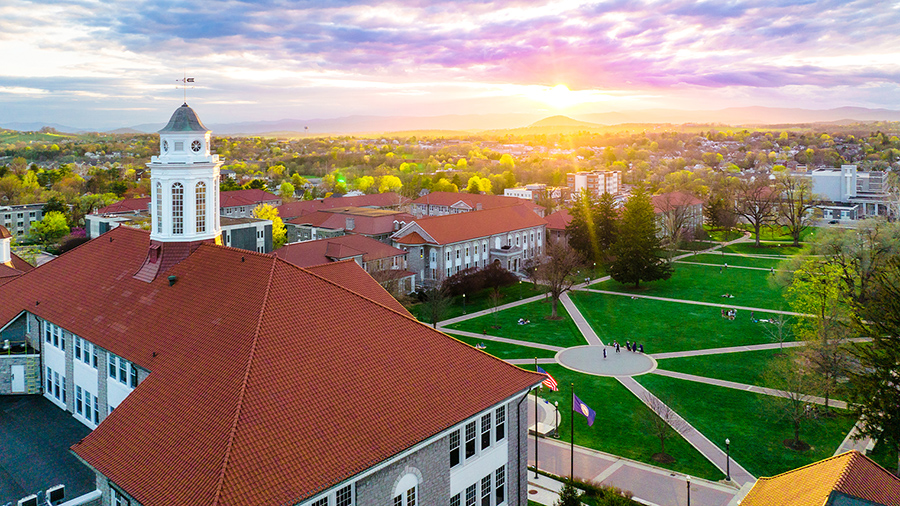 JMU in Campus Aerial shot