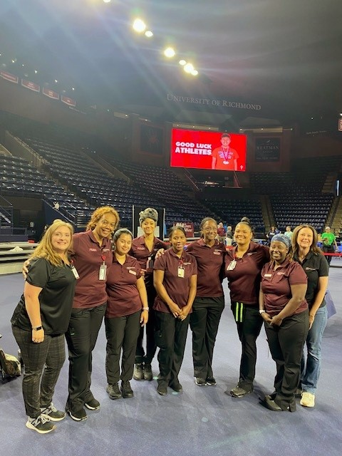 Dr. McGowan (far right) shown with her colleague and her nursing students at the Special Olympics in Richmond, VA