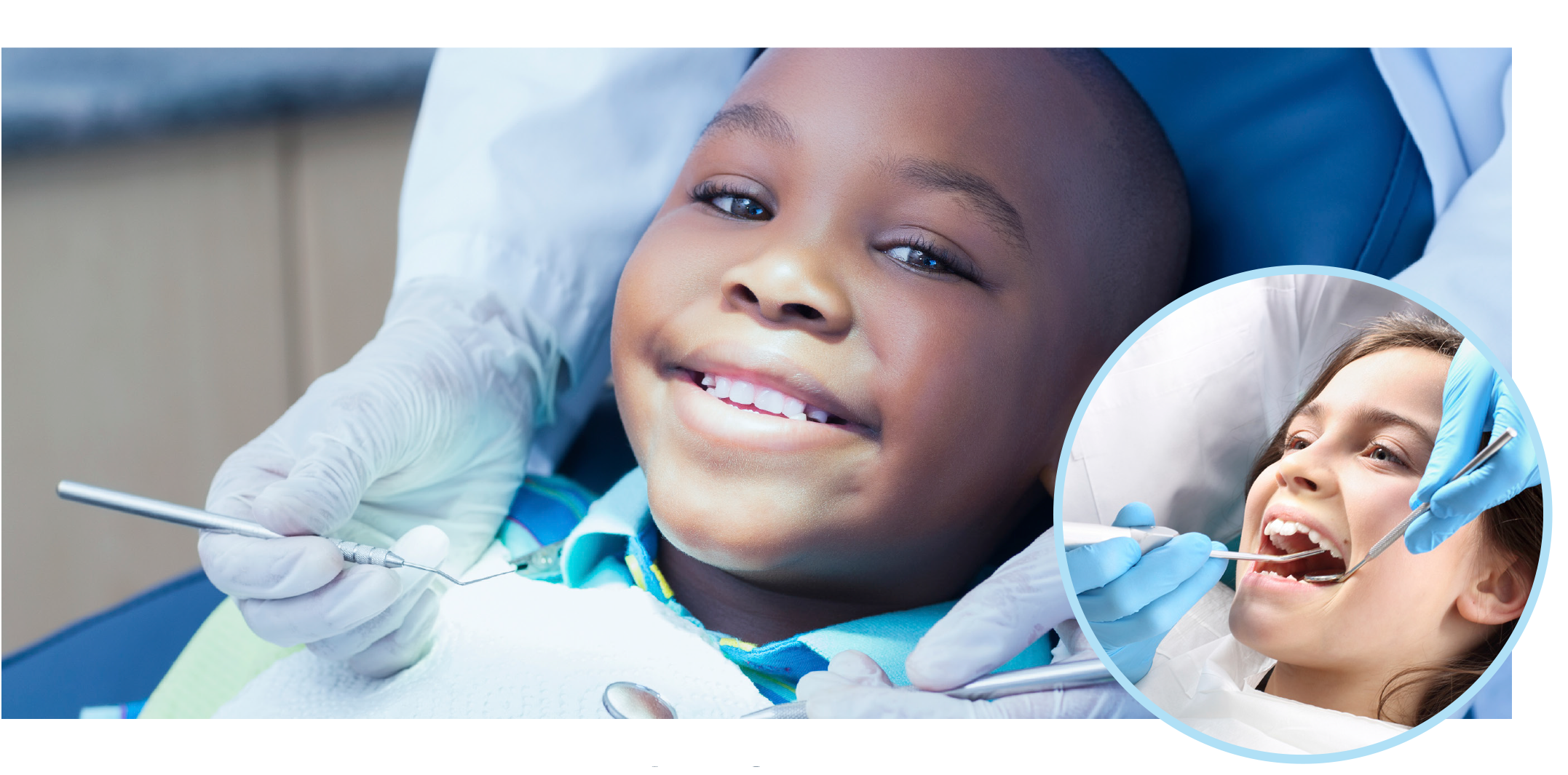 A child sitting in a dentist's chair