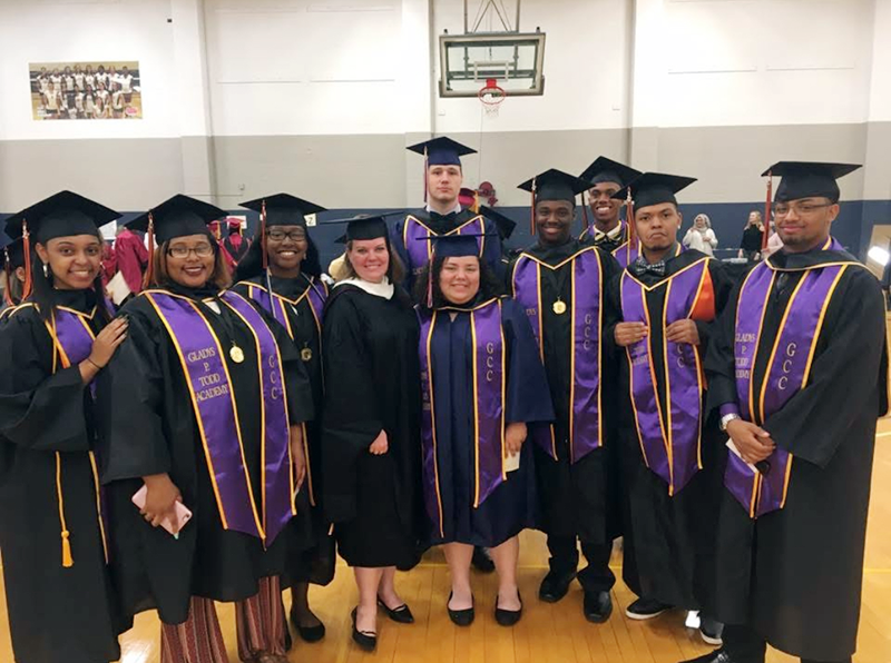 Professor Futrell (fourth from left) pictured with her first cohort of Gladys P. Todd Academy students in 2017â