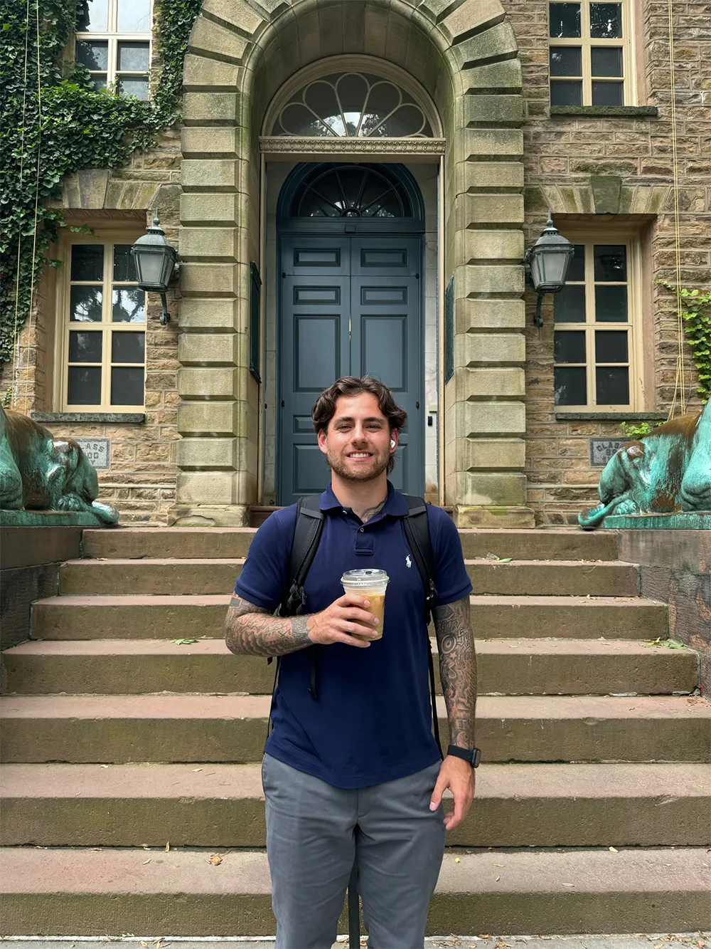 Jonathan Wrenn pictured on the first day of his internship at Princeton University