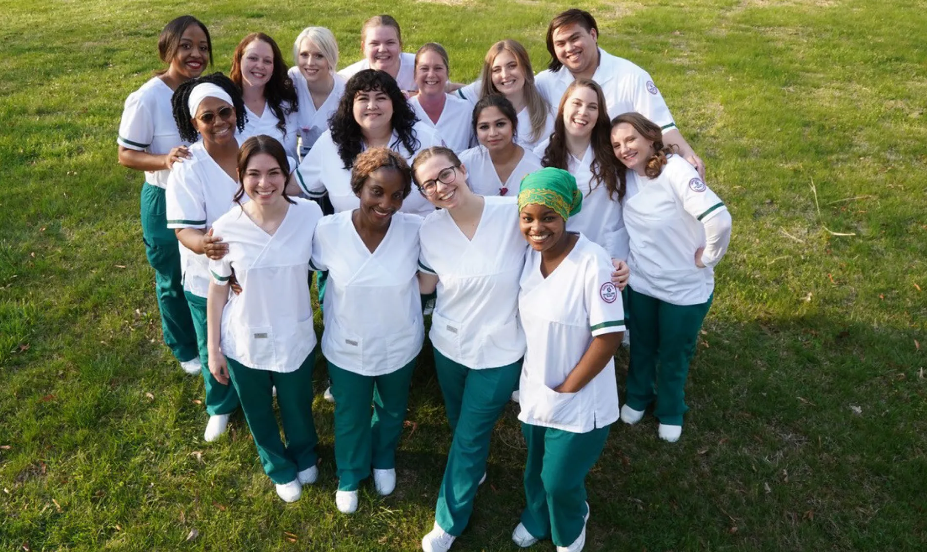 Health Sciences students pose for a group photo on the Locust Grove campus