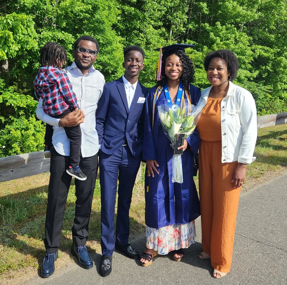 Havilah (second from right) pictured with her family after her high school graduation