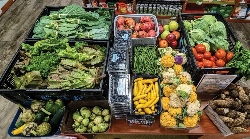 Some of the produce available in Germanna's food pantry
