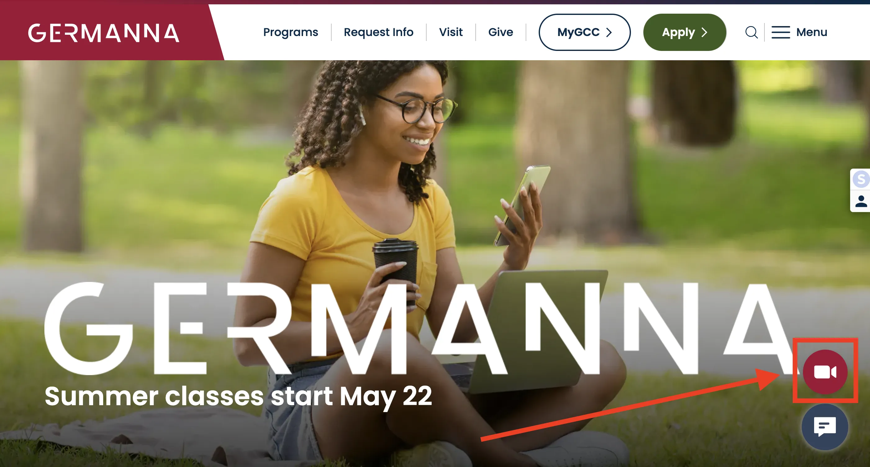 Screenshot showing where to find the Zoom Contact Center icon in the lower left corner of the homepage