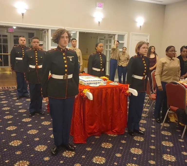 Jocelyn Borges (shown left) at a JROTC celebration during high school