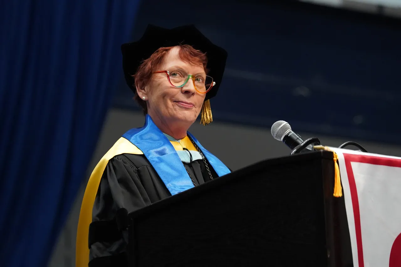 Dr. Gullickson acknowledging the Class of 2025 at last night’s ceremony [Credit: Bryant Cox]