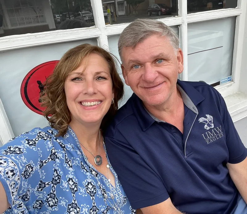 Professor Hall shown with her husband, Richard