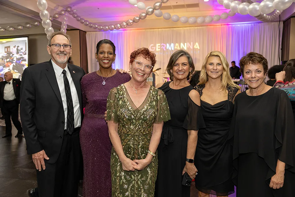 Dr. Gullickson (center) shown with fellow Virginia Community College System presidents (from left): Dr. Dean Sprinkle, Wytheville Community College, Dr. Towuanna Porter Brannon, Virginia Peninsula Community College, Dr. Paula P. Pando, Reynolds Community College, Dr. Shannon Kennedy, Rappahannock Community College, and Dr. Jean Runyon, Piedmont Virginia Community College [Credit: Bryant Cox]