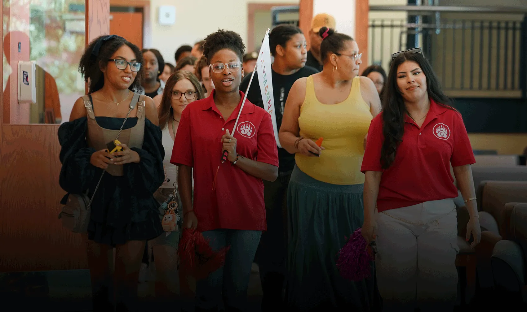 Students lead a Germanna tour on Welcome Day