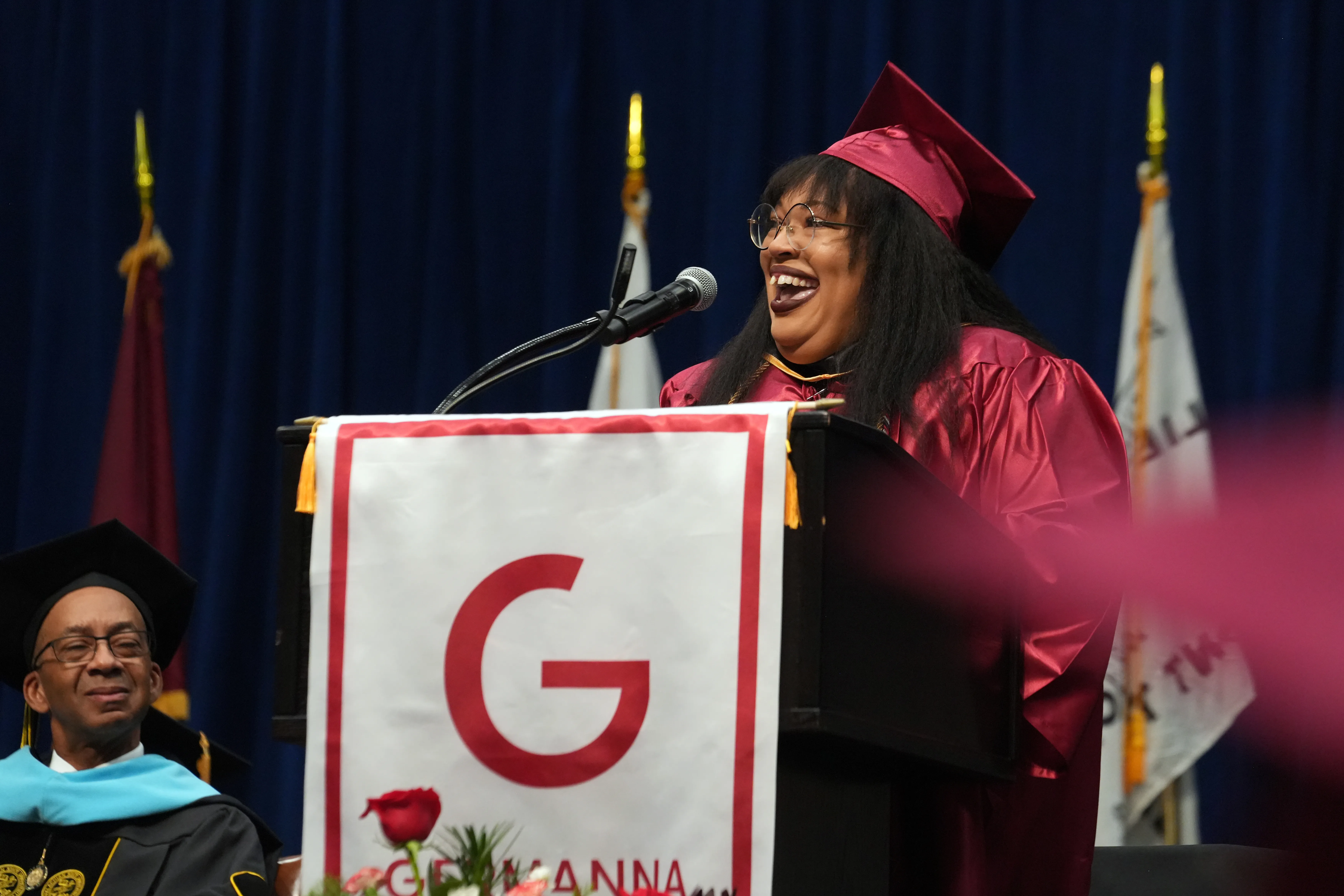 LaRai Diamond-Fortune, student speaker. (Photo by Suzanne Rossi)