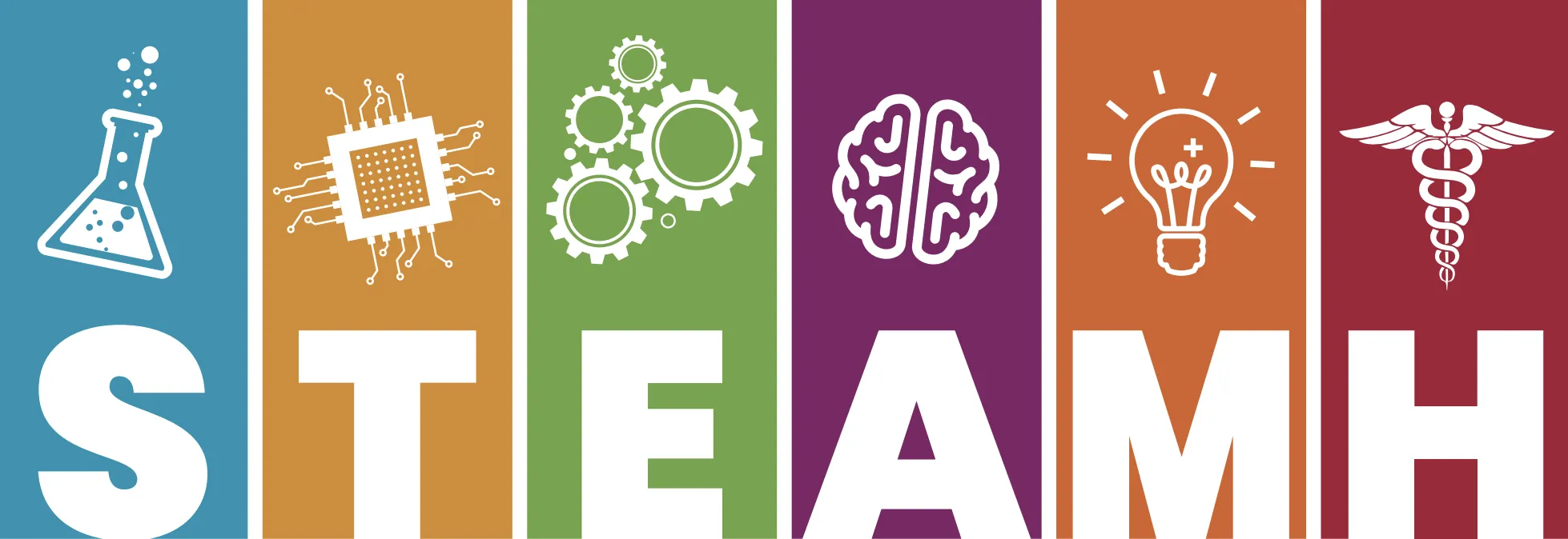 Colorful illustration advertising STEAM-H Day at Germanna