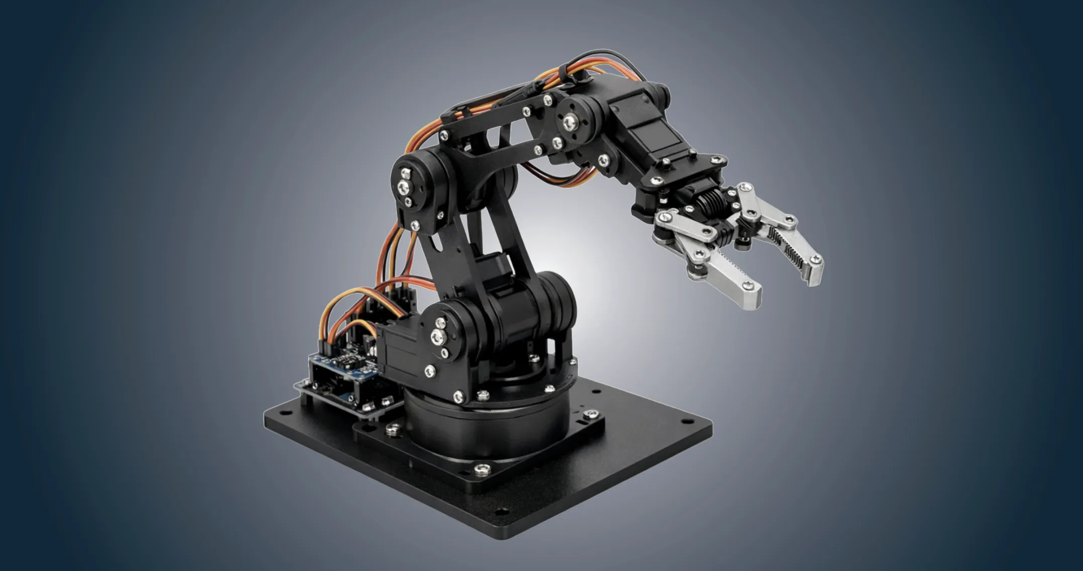 A robotic arm with hand clamp