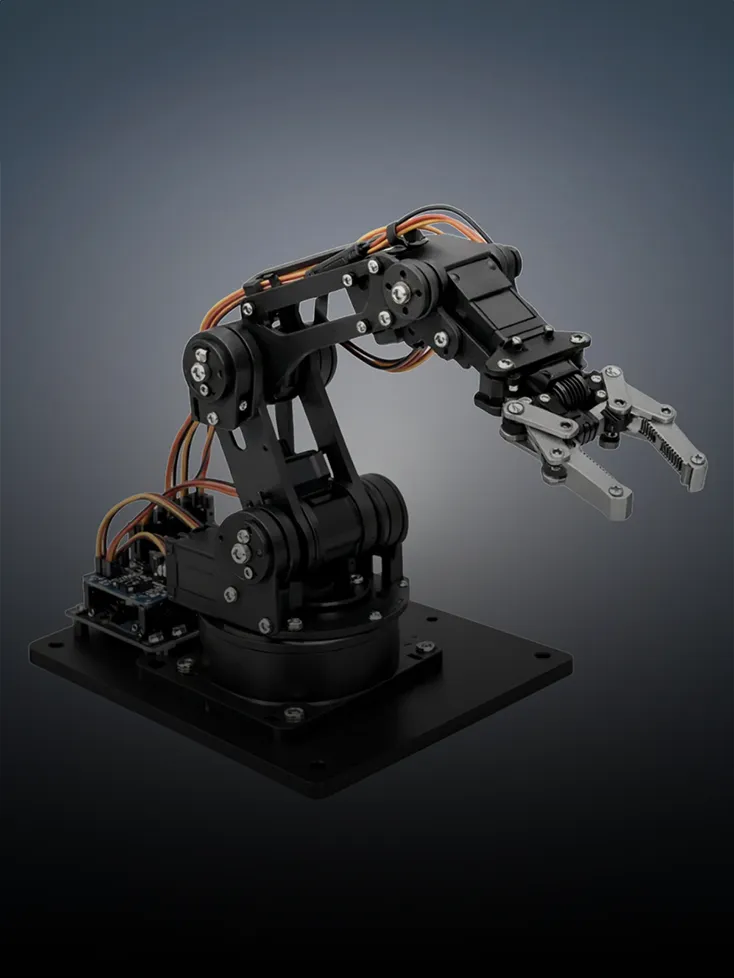 A robotic arm with hand clamp
