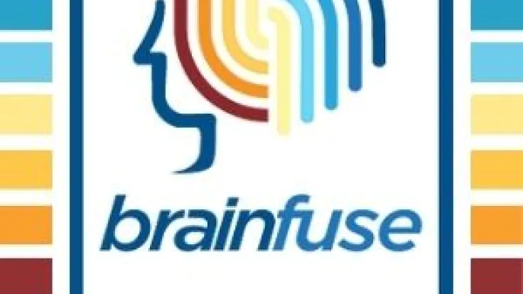 brainfuse logo in blue, yellow and burgundy