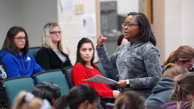 Germanna faculty member, April Morgan, instructing students in a classroom