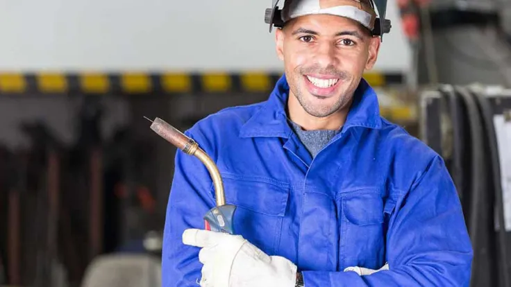 Welder at a work site