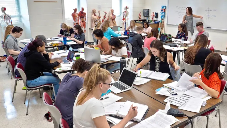 Classroom full of students