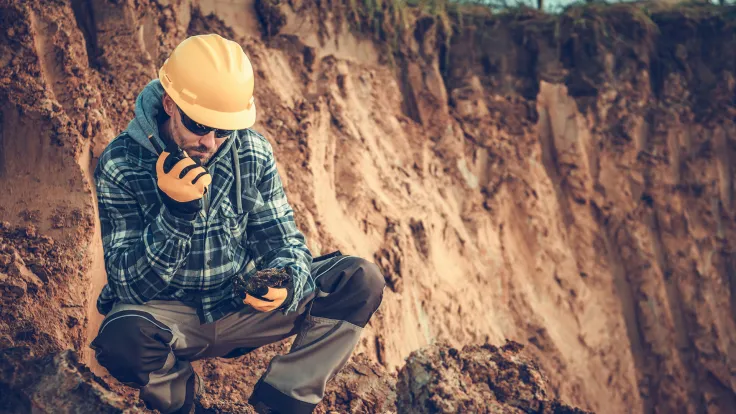 Construction Geologist assessing job site