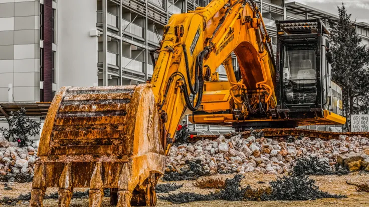 Heavy machinery on work site