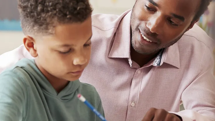 Male teacher and student