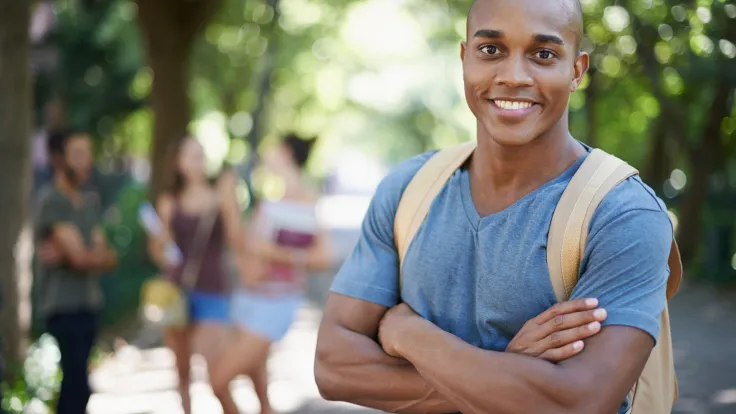 Summer student standing on a Germanna campus