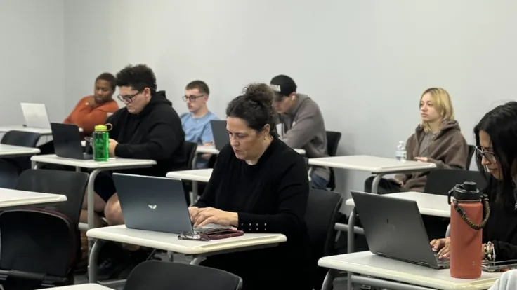 Students sitting in a classroom at the Stafford County Center
