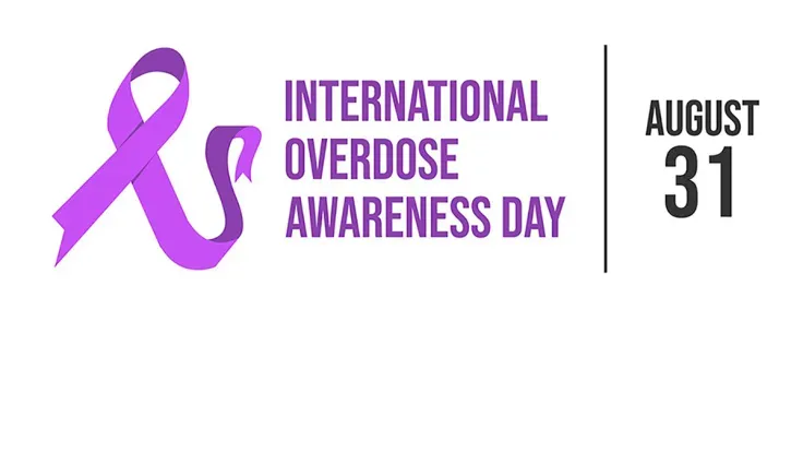 The purple ribbon signifying International Overdose Awareness Day on August 31